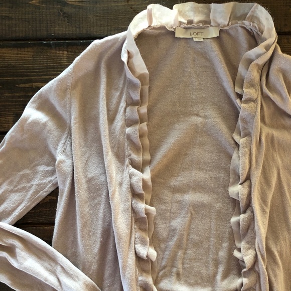LOFT Chic Ruffle Cardigan - Picture 2 of 2